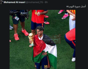 عاجل .. لامين يامال بالعلم الفلسطيني في احتفال الفوز بالمونديال.. حقيقة صور وراءها تاريخ من الجدل 2 2