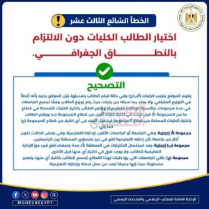 التعليم العالي تنشر دليل الطالب للتعامل مع الأخطاء الشائعة بالتنسيق الإلكتروني للعام الجامعي 2026/2027 5 5 1
