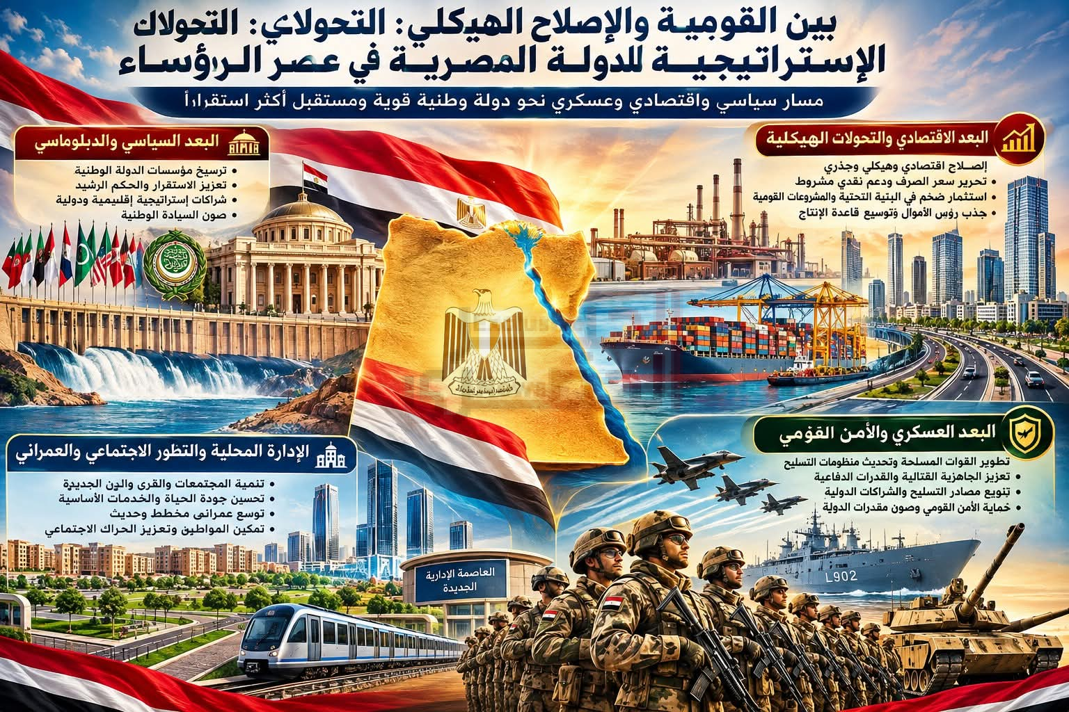 بين القومية والإصلاح الهيكلي: التحولات الإستراتيجية للدولة المصرية في عصر الرؤساء 2 FB IMG 1787060071954